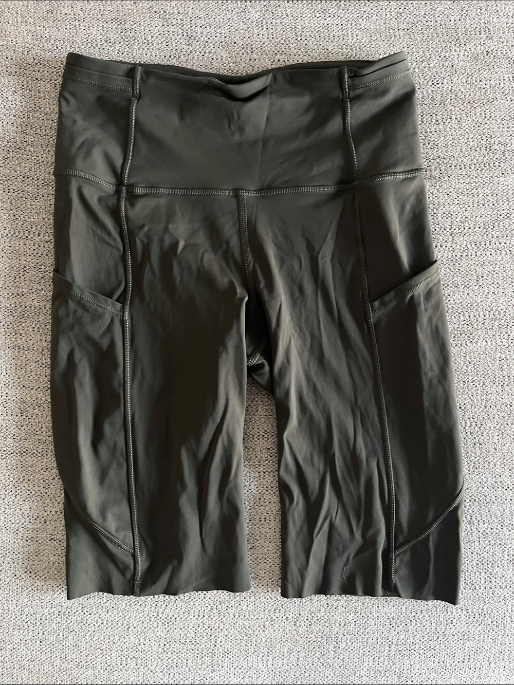 Lululemon High-Waist Olive Green Women’s Bike Shorts